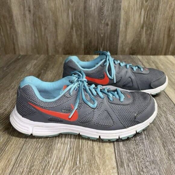 Nike Womens US Size 7.5 Revolution 2 554900-020 Gray Blue Red Running Shoes - Picture 1 of 11